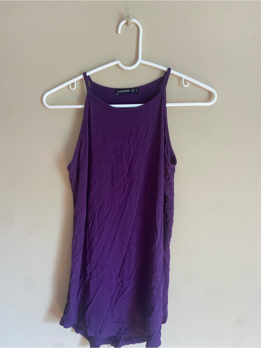 Lou Keith Sleeveless High-Neck Tank in Deep Plum